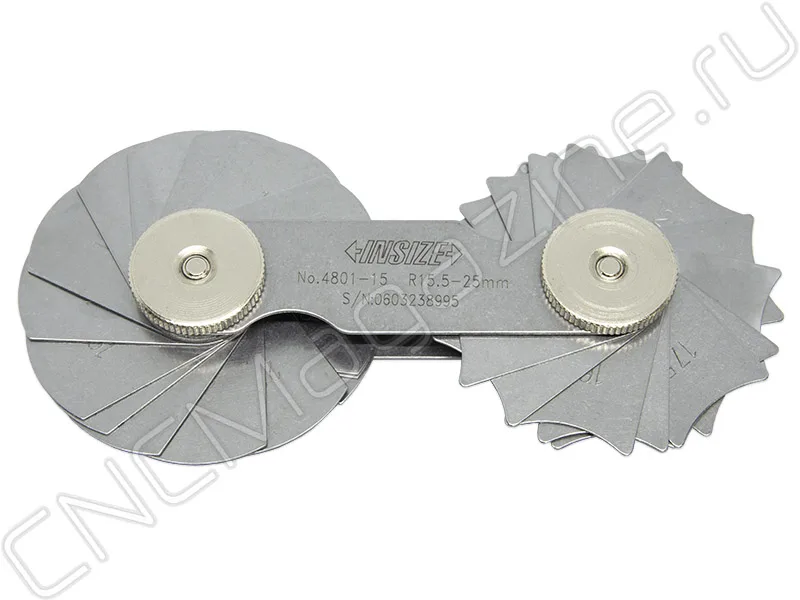 Радиусный шаблон №3 R 15.5-25 мм, 15 шт+15 шт INSIZE 4801-15, арт. 22769