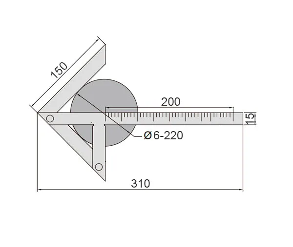 Центровочный угольник 200х150 мм INSIZE 7205-200, арт. 22782: фото 2