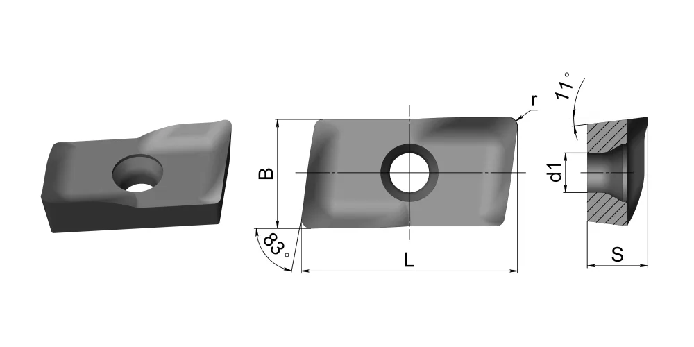 APMT1135PDER HR52522B (под фрезу Taegutec) Пластина фрезерная HARDSTONE, арт. 00058194
