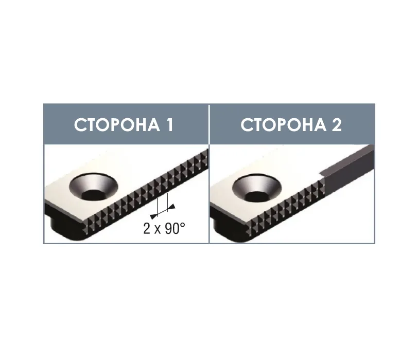 Комплект планок рифленых с шагом зуба 2 мм для тисков Gerardi ART.650 ART.650T-1/G02, арт. 00117832: фото 2