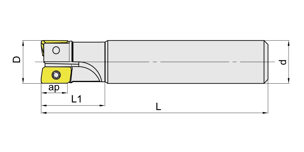 Фреза концевая со сменными пластинами MetalCraft BAP400R-C25-32-160-3T, арт. 00212682