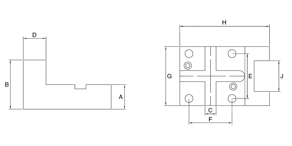 Инструментальный блок (MetalCraft) для призматических державок (радиальное крепление, тип C) BMT45-C25x66-FX, арт. 00124520