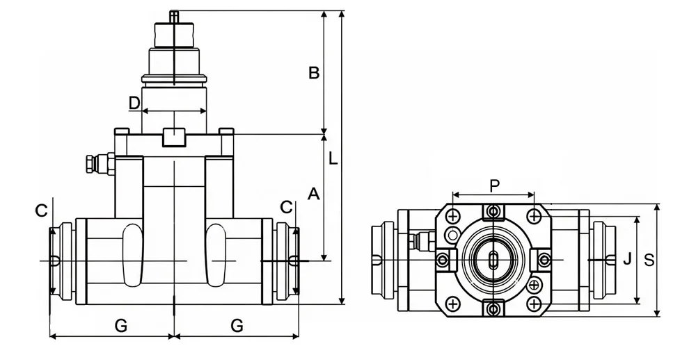 Радиальный приводной блок (MetalCraft) для цанг ER25 (марк. BMT55-90°-ER25) BMT55-90-85-SC-N-ER25, арт. 00124471