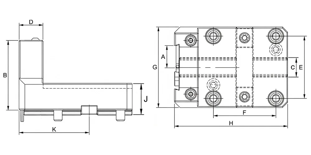 Инструментальный блок (MetalCraft) для отрезных лезвий (позиционирование радиальное, марк. BMT55-CUT32) BMT55-U32x82, арт. 00124495