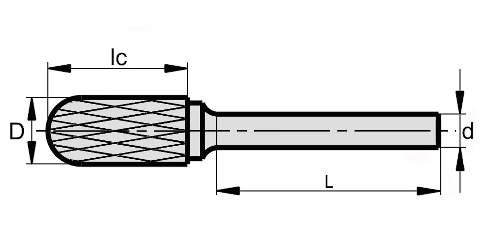 Борфреза сфероцилиндрическая (тип С), двойная насечка, C102006, серебряная пайка с двойной насечкой и средним зубом MetalCraft, арт. 00118038: фото 4