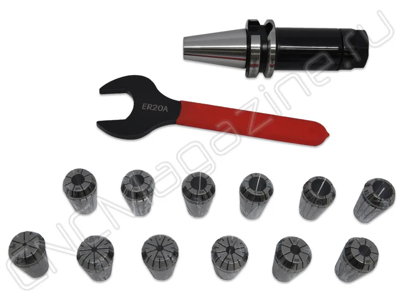 BT30-ER20-100 12PCS Патрон с набором цанг 12 шт (d2-13 мм) CNCM, арт. 26561