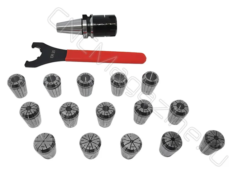 BT30-ER25-70 15PCS Патрон с набором цанг 15 шт (d2-16 мм) CNCM, арт. 26562