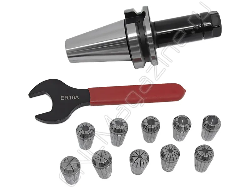 BT40-ER16-100 10PCS Патрон с набором цанг 10 шт (d1-10 мм) CNCM, арт. 26568