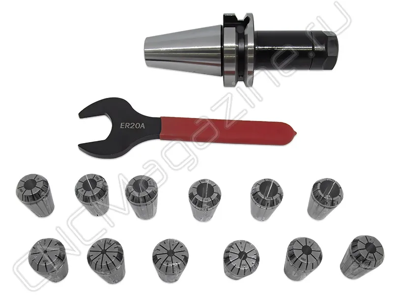 BT40-ER20-100 12PCS Патрон с набором цанг 12 шт (d2-13 мм) CNCM, арт. 26570