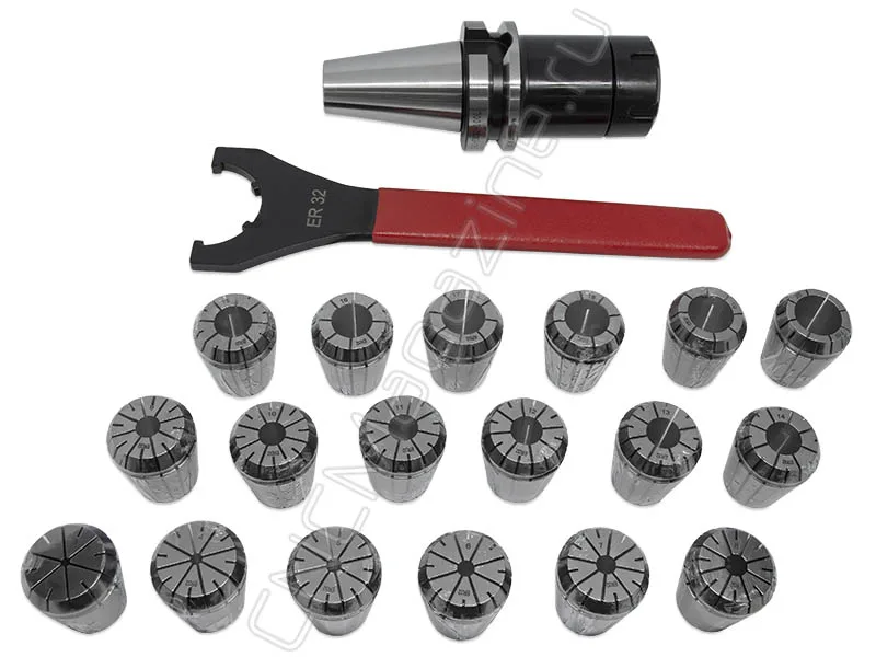 BT40-ER32-100 18PCS Патрон с набором цанг 18 шт (d3-20 мм) CNCM, арт. 26573