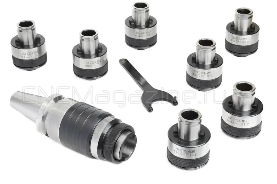 BT40-GT24-130L-7 pcs Быстросменный резьбонарезной патрон MAS 403 с компенсацией по длине (набор) CNCM, арт. 09655: фото 2