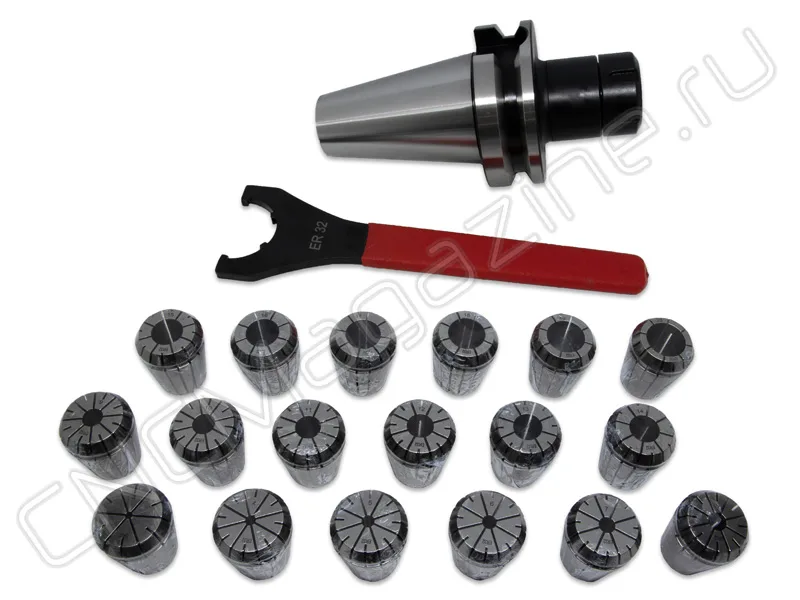 BT50-ER32-100 18PCS Патрон с набором цанг 18 шт (d3-20 мм) CNCM, арт. 26579