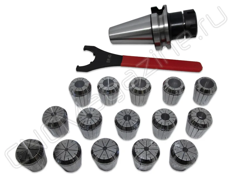 BT50-ER40-100 15PCS Патрон с набором цанг 15 шт (d4/5/6/7/8/9/10/12/14/16/18/20/22/24/26 мм) CNCM, арт. 26580