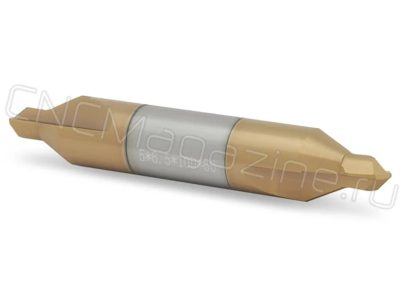 Центровочное сверло твердосплавное CD60-5х10х60 PKH105 тип A, комбинированное, двухстороннее CNCM, арт. 22229