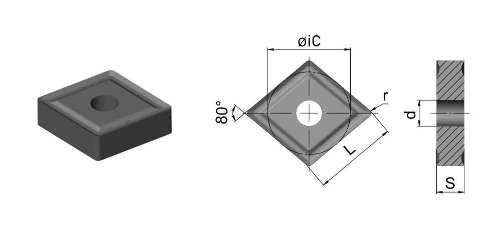 Пластина токарная для точения ZCC CT CNMG120408-DM-YBC252, арт. 00063982: фото 3