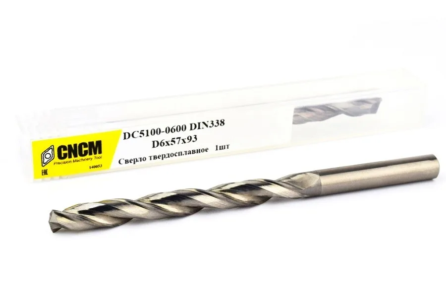 Сверло твердосплавное по металлу 6 мм DC5100-0600 ц/х CNCM, арт. 08319