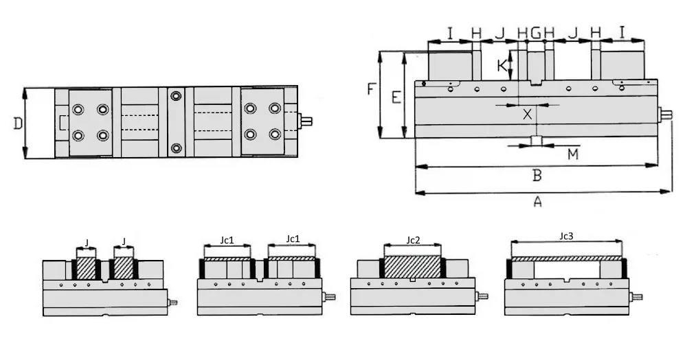 Тиски механические станочные двухзажимные LEGAO DFV-160-125x2, арт. 00100239
