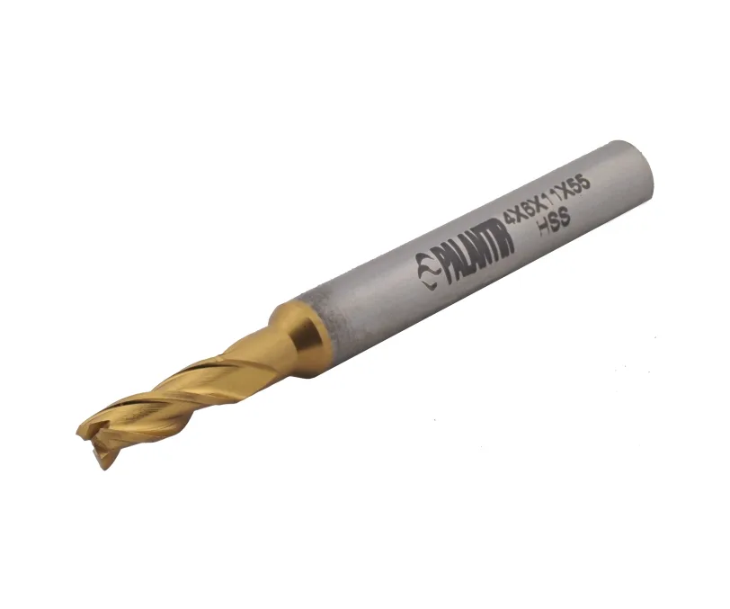 Фреза концевая (PALANTIR) из быстрорежущей стали EMP-3F-4x55-HSS-TiN, арт. 00098136