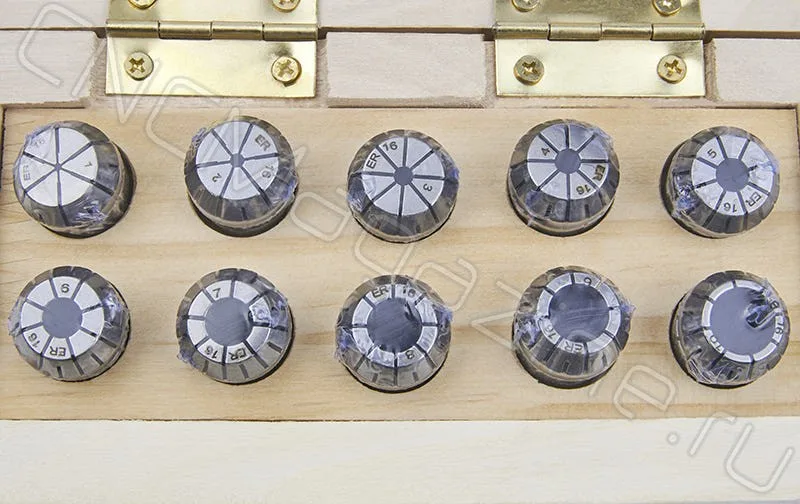 ER16AA-10 pcs набор цанг прецизионных в деревянном кейсе CNCM, арт. 08768: фото 2