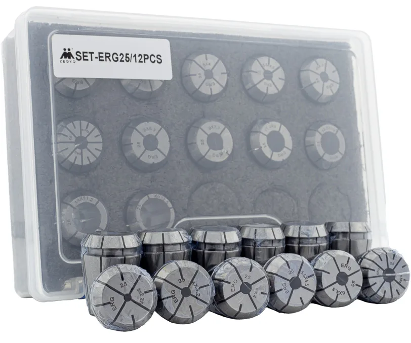 Набор резьбовых цанг ER25G - 12 шт. в пластиковом кейсе ZEGYO ER25G-SET-12, арт. 00062586