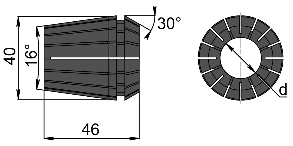 Набор цанг ER40 - 7 шт. (6,8,10,12,16,20,25 мм) в пластиковом кейсе ZEGYO ER40-SET-07, арт. 00060990: фото 2