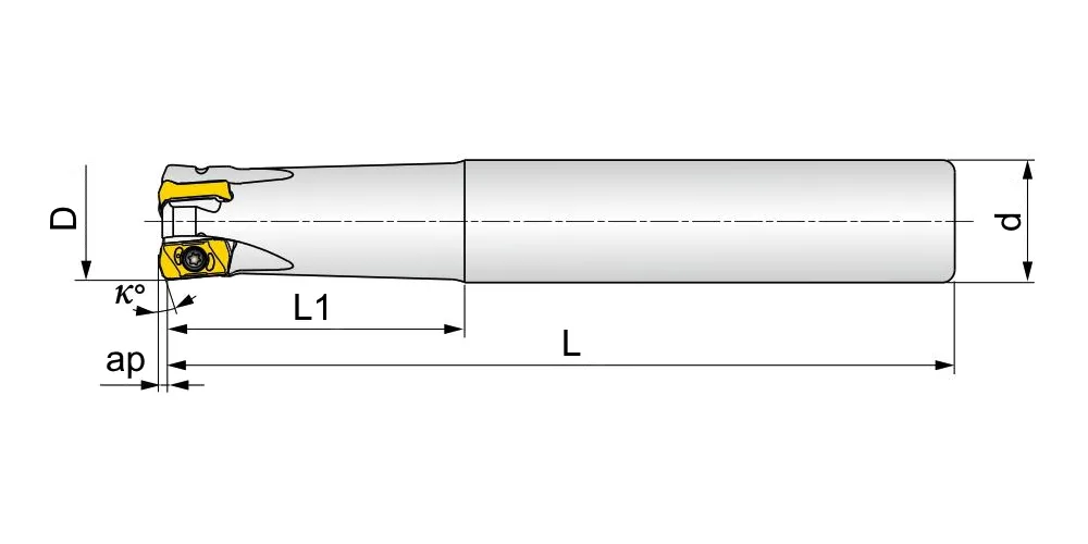 Фреза концевая со сменными пластинами MetalCraft EXN03R-C16-17-200L-2T, арт. 00212822