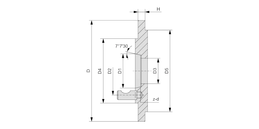 Фланец переходной для токарного патрона K11-325/D8 MetalCraft, арт. 00114667