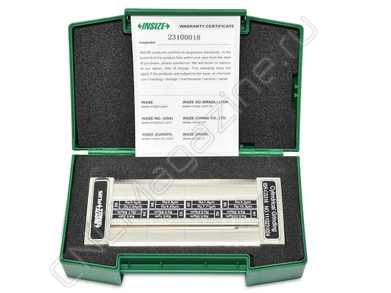 Набор эталонов шероховатости цилиндров 0.025-3.2, 8 шт INSIZE ISR-CS316, арт. 22798
