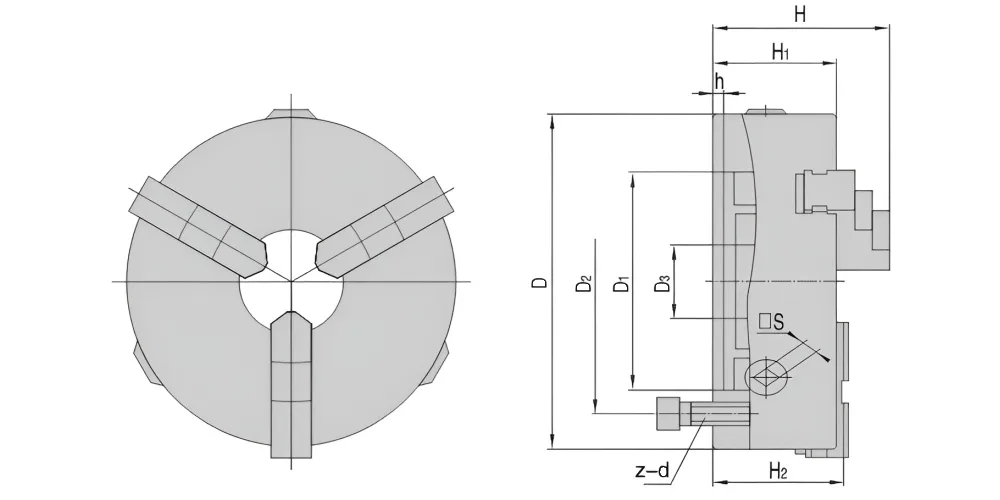 Трехкулачковый токарный патрон K11-325 MetalCraft, без фланца, арт. 00114631