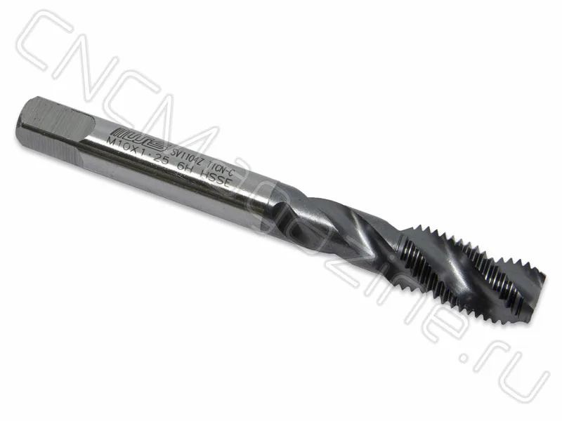 Метчик правый М10х1.25 HSS-E 6H спиральная канавка 38°, TiAlN (TA02010125) WILSON, арт. 05087