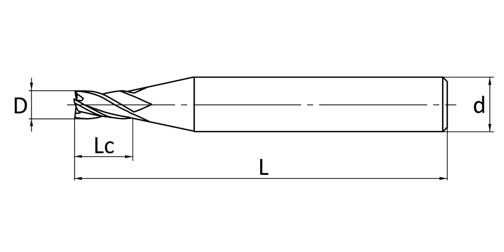 Микрофреза твердосплавная концевая HUAREAL M2S0300LN, арт. 00098891