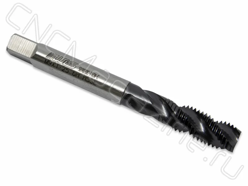 Метчик правый М9х1.25 HSS-E 6H спиральная канавка 38°, TiAlN (TA02009) WILSON, арт. 05086