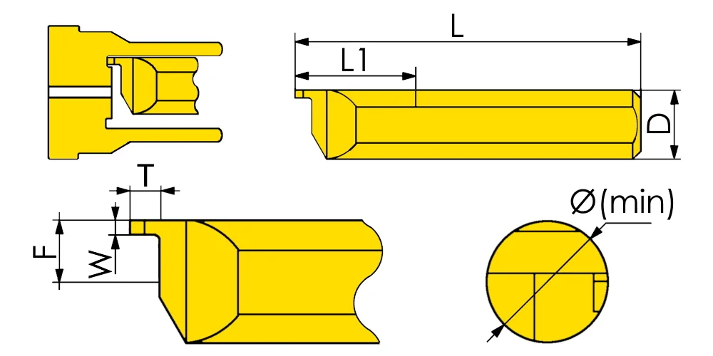 Мини-резец для обработки торцевых канавок MetalCraft MFL-5-B0.75-L15-JF610M, арт. 00087944