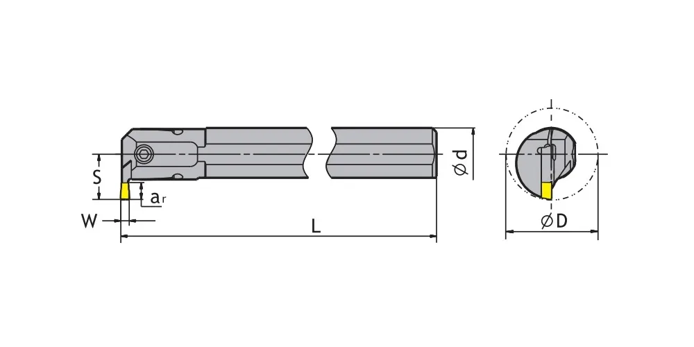 Резец (державка) канавочный расточной MetalCraft MGIVR2520-3, арт. 00097163