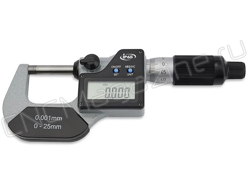 Микрометр цифровой 0-25 мм, 0-1", 0.001 мм, 0.00005", IP65 Intool, арт. 15086
