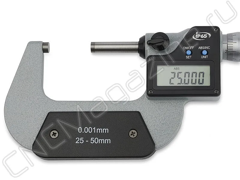 Микрометр цифровой МКЦ 25-50 мм, 1-2", 0.001 мм, 0.00005", IP65 Intool, арт. 15087: фото 3