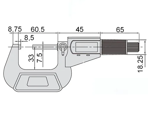 Микрометр цифровой зубомерный дисковый МЗЦ-25 0-25 мм, 0.001 мм Intool, арт. 20382: фото 2