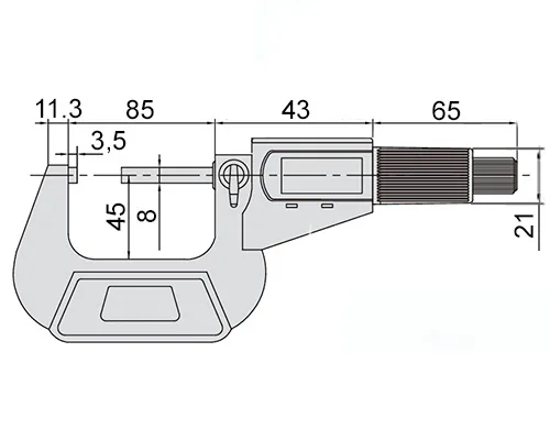 Микрометр цифровой зубомерный дисковый МЗЦ-75 50-75 мм, 0.001 мм Intool, арт. 20384: фото 2