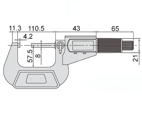 Микрометр цифровой зубомерный дисковый МЗЦ-100 75-100 мм, 0.001 мм Intool, арт. 20385: фото 2