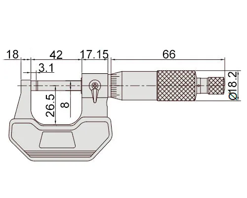 Микрометр резьбовой МВМ 60°, 0-25 мм, 0.01 мм (с компл. насадок) Intool, арт. 20365: фото 2