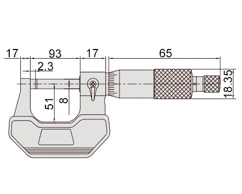 Микрометр резьбовой МВМ 60°, 50-75 мм, 0.01 мм (с компл. насадок) Intool, арт. 20367: фото 2