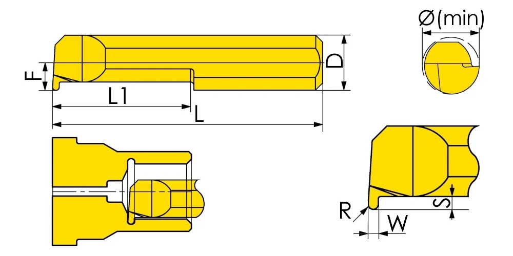 MKR6 R0.5 L15 Мини-резец твердосплавный CNC1, арт. 00133168: фото 2