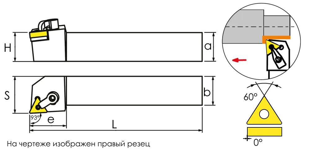 Державка проходная для наружного точения SANT MTJNL2525M22, арт. 00062088: фото 3