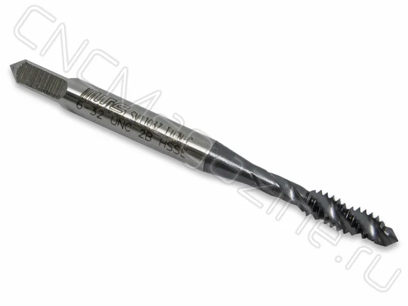 Метчик N6-32 UNC HSS-E 6H спиральная канавка 38°, TiAlN (TA02UNC6) WILSON, арт. 05126