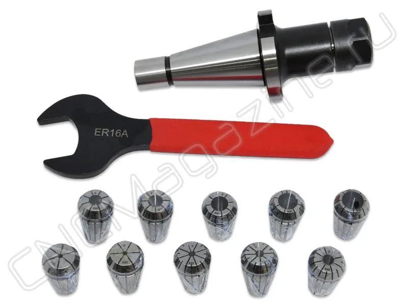 NT30-ER16-63 10PCS Патрон с набором цанг 10 шт (d1-10 мм) CNCM, арт. 26596