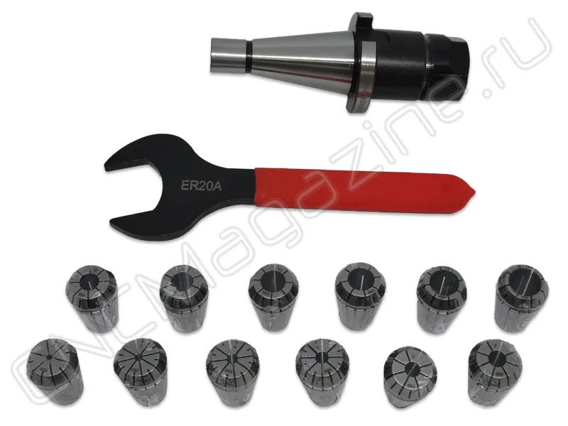 NT30-ER20-63 12PCS Патрон с набором цанг 12 шт (d2-13 мм) CNCM, арт. 26597