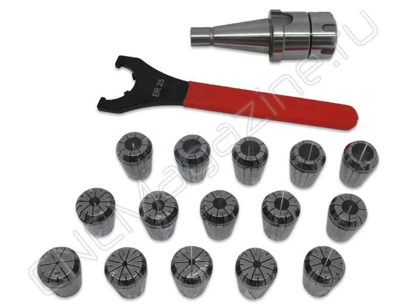 NT30-ER25-63 15PCS Патрон с набором цанг 15 шт (d2-16 мм) CNCM, арт. 26598