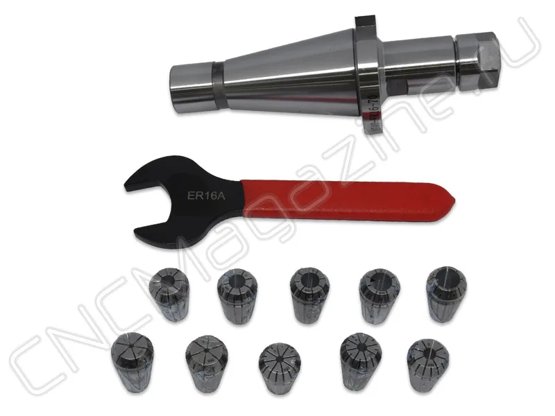 NT40-ER16-70 10PCS Патрон с набором цанг 10 шт (d1-10 мм) CNCM, арт. 26602