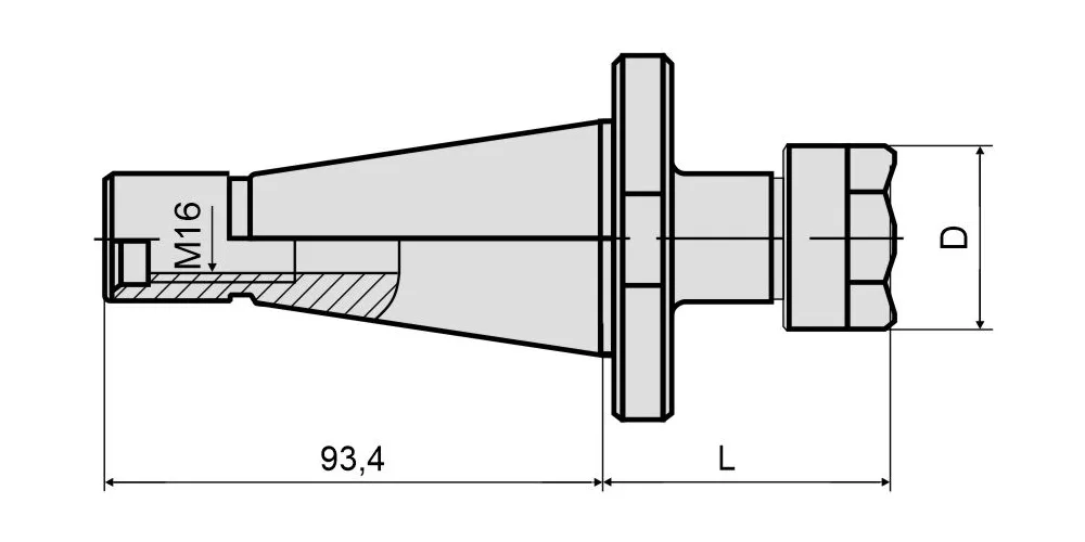 Патрон цанговый DIN 2080 MetalCraft NT40-ER25-100, арт. 00138667: фото 2