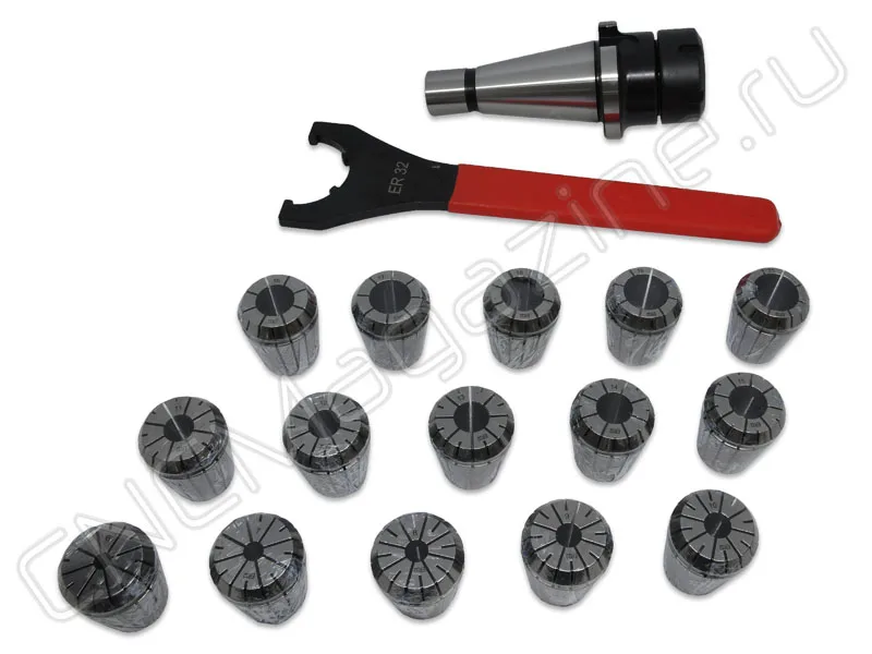 NT40-ER32-70 15PCS Патрон с набором цанг 15 шт (d6-20 мм) CNCM, арт. 26606